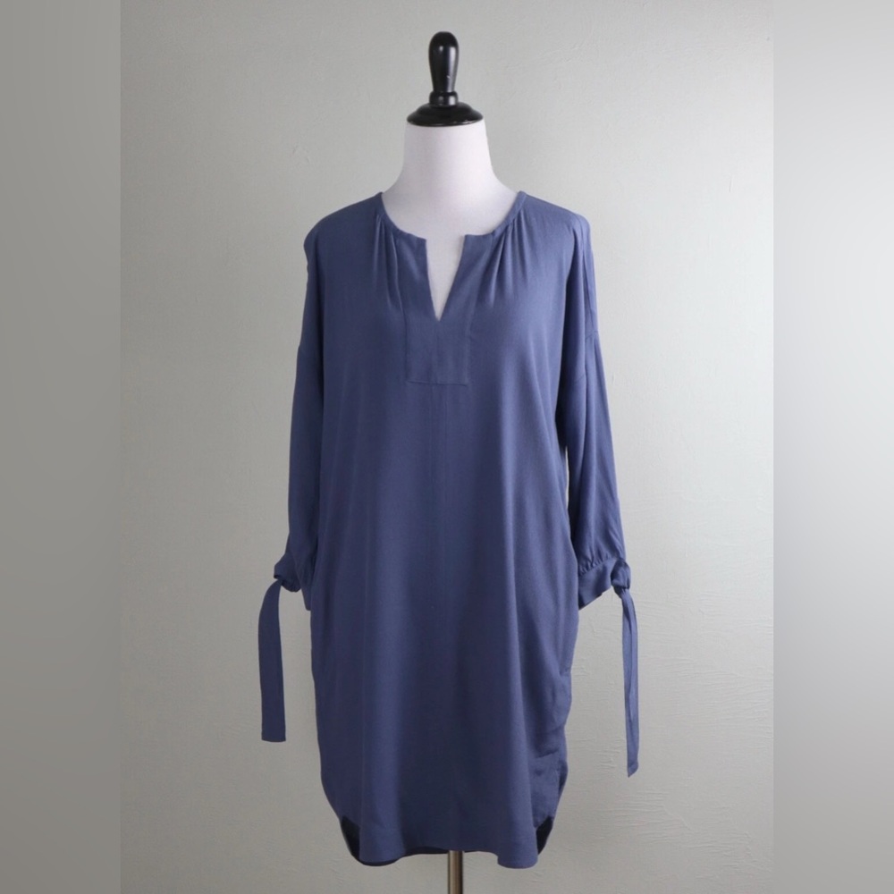 Madewell Crepe Du Jour Tie Sleeve Tunic Dress